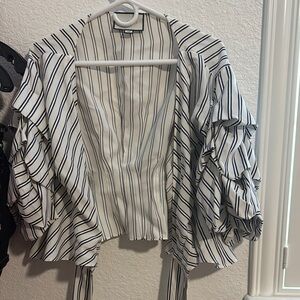 Alexis Black and White Striped Top